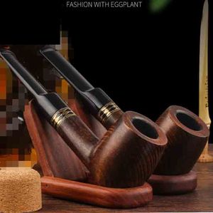 Pipes de cigarette en bois à main naturelle en bois Gold Circor Cigar Tobacco Herbal 8 mm Filtre Hammer Pipe accessoires à outils
