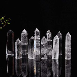 Baguette de cristal de Quartz clair de guérison naturelle, baguette de prisme de cristal à facettes à Point unique, pierres naturelles