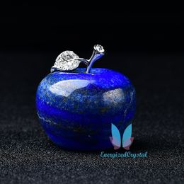 Figurine de Lapis bleu en cristal de guérison naturelle, Sculpture de fruits, ornement de maison