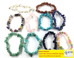 Bracelet en cristal de guérison naturelle multi couleurs Bracelet extensible en pierres précieuses Bracelets en pierre naturelle Chakra de pierres précieuses mélangées