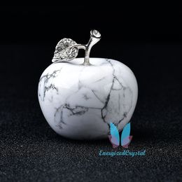 Figurine de Howlite blanche en cristal de guérison naturelle ornement de maison de Sculpture de fruits