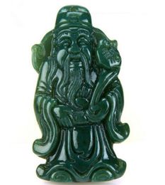 Natural Hetian Jade Qingyu Xinjiang Dieu du pendentif de richesse Zhaocai Jinbao Jade Dieu de la richesse Pendant8700314
