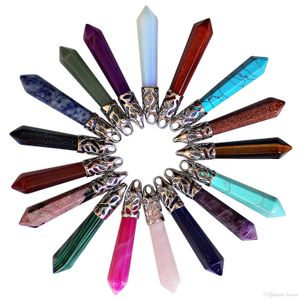Natuurlijke zeshoekige kolom hanger vrouwelijke creatieve diy ketting genezing hanger kristallen sieraden sieraden collectie