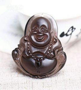 Natural Ice Obsidian Obsidian Pendant Maitreya Bouddha Bouddha Bouddha Belly Rire face aux hommes et aux femmes Amoureux Pendant 4506074