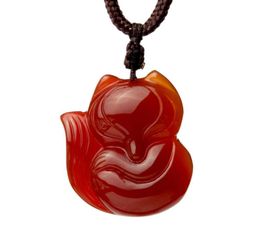 Graine de glace naturelle cornaline Agate pendentif véritable recrutement fleur de pêche renard pendentif collier hommes et femmes Jade pendentif en gros