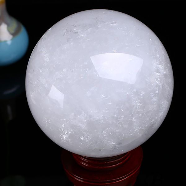 Spar naturel de l'Islande Spar Crystal Boule de cristal cristaux Polits Calcite Mineral Degaussing Collectable Home Ornements 40-50 mm