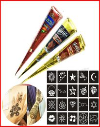 Natuurlijke Indiase henna tattoo kunstpasta tijdelijke tattoo trouwjurk make -up tools diy tijdelijke tekening body art6181203