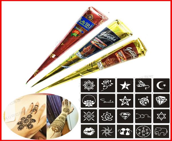 Natural Indian Henna Tattoo Art Artte Tattoo Tattoo Robe de mariée outils de maquillage DIY Dessin temporaire Art8252710