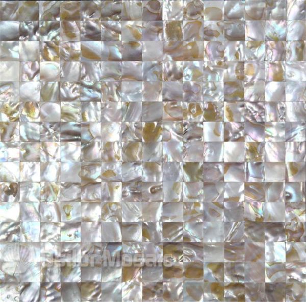 Couleur irisée naturelle 100 coquille d'eau douce chinoise naturelle Mère de la mosaïque de perles carreaux pour décoration intérieure carrée ST5247806