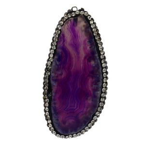 Pendentif pièce d'agate irrégulière naturelle tranches d'agate colorées collier de paysage bijoux de gemmes naturelles uniques