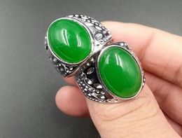 Jade naturel A marchandises Xinjiang Hetian Quartzite Jade Green Emerald Surdimension Men039s Jade Ring5296427