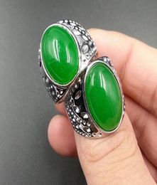 Jade naturel A marchandises Xinjiang Hetian quartzite jade vert émeraude surdimensionné men039s jade ring4924822