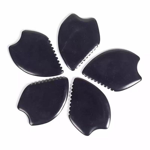 Cara de jade natural Gua Sha Herramienta China Bian Shi Stick Piedra Acupuntura Pluma Levantamiento facial Cuidado de la cabeza de los ojos Salud Cuello Raspado de la piel Masaje Desintoxicación