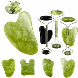 Natuurlijke jade face massager Gua Sha Ste Face Gua Masaje Facial Board Acupoint Eye Care Spa Massager Tool Massage Visage J54S#