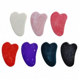 Jade naturel Gua Sha Scraper Board Massage Rose Quartz Jade Gua Ste pour le visage cou peau levage rides Remover soins de beauté d4Xs #