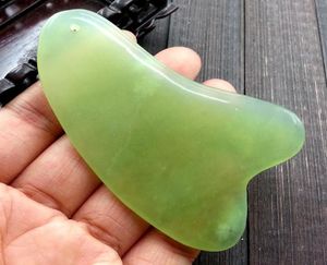 Natuurlijke Jade Guasha Board Scraching Facial Eyes Scraching Gua Sha Spa Massage Tool Health Care Beauty Acupoints Plaat Massager3120573