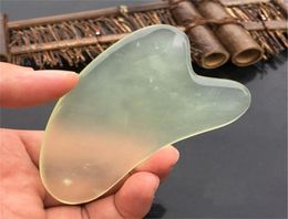 Natural Jade Guasha Gua Sha Board Spraaching Eyes facial raspando Gua Sha Spa Massage Tool Health Care Beauty Massager2488105