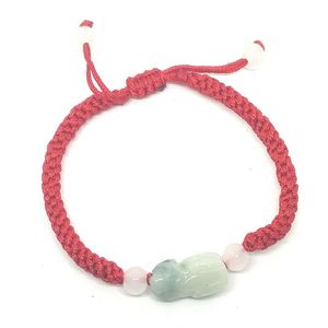 Pulsera ajustable de cuerda tejida a mano de Jade Natural joyería de temperamento de moda accesorios de gemas regalos Whole314G