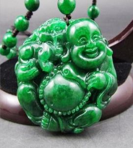 Natuurlijke Jade Jadeite hanger met groene Dragon Jade Boeddha Pendant2673438