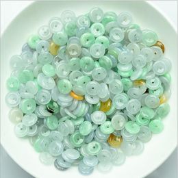 Accessoires de bijoux en jade naturel en gros bricolage magnifiquement sculpté boucles d'oreilles en jade naturel 7-9mm trois sous-perles perles