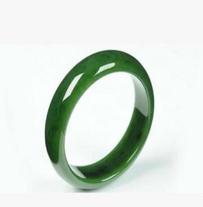Jade naturel montagne matériel Kunlun jaspe large main bracelet femme jade jade épinards vert jaspe bracelet1898643