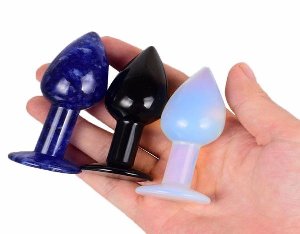 Tapón anal de piedra de jade Natural, tapón anal pequeño de cristal, Juguetes sexuales anales para mujeres y hombres, tapón anal de jade, sex shop para adultos 3617232