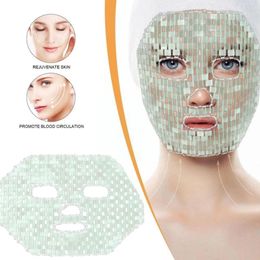 Pierres de Jade naturelles masque anti-âge douleur apaisante outil de sommeil Massage rafraîchissant Beaty thérapie soin visage Sk G7Z4 240106