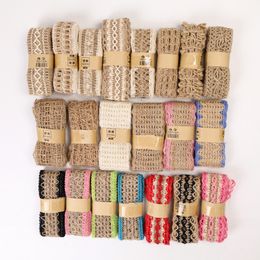 Natuurlijke jute jute lint rustieke bruiloft decoratie vintage twine kant jute touw diy bruiloft event feestartikelen YQ02128