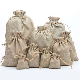 Bolsas de cordón de yute natural con estilo de boda de arpillera de arpillera de arpillera de arpillera de arpillera para frijoles de café bolsas de regalo 3225 3225