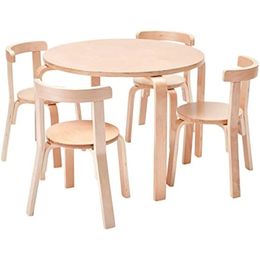 Table et chaise pour enfants naturels 5PiecEfreight Free Childrens Furniture 240410