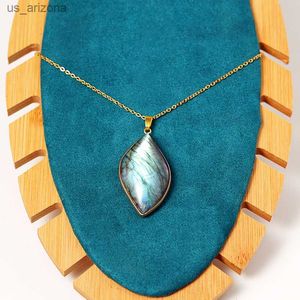 Pendentifs en Labradorite naturelle en forme de S, colliers en pierre d'énergie solaire pour femmes, bijoux en pierre de lune à la mode, cadeau L230620