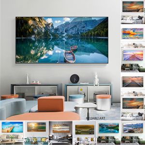 Paysage naturel affiche toile peinture mur photo ciel mer lever du soleil mur Art imprimé sur toile maison bureau salon décor