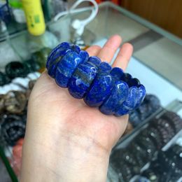Lapis naturel lazuli Stone Charm Bracelet Énergie Natural Gemstone Bijoux Bangle pour femme pour homme en gros 240514