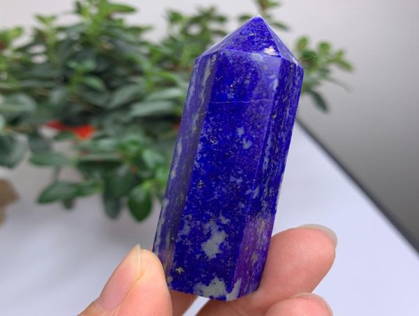 Baguette en pierre de lapis-lazuli naturelle, pointe de cristal, baguette de cristal de guérison, cadeau, artisanat poli à la main pour 2611304