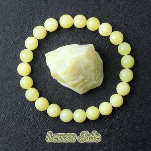 Natuurlijke citroen Jades armband gele stenen kralen armbanden voor mannen vrouwen ijs edelsteen elfje elastische sieraden geschenk liefhebbers 240423