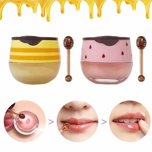 Natuurlijke Lippenbalsem Honing Pot Aardbei Propolis Hydraterende Hydraterende Preventie Droge en Gebarsten Lip Scrubs Exfoliator