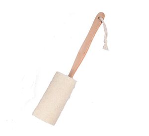 Natuurlijke loofah badborstel met lange houten handvat exfoliërende droge huid douchebody scrubber spa massager SN3197