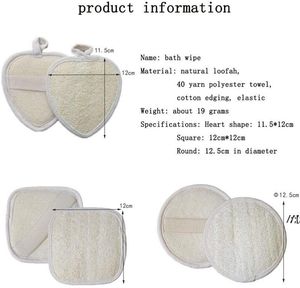 Almohadilla de lufa natural Esponja de esponja de lufa Ducha de baño Exfoliante corporal Almohadillas de lufa Toalla de baño de fregado potente LJJF14214