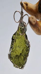 Natural Moldavite Green Crystal Energy Stone hanger voor mannen en vrouwen paar ketting fijne sieraden LJ2010162691372