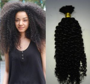 Natuurlijk Mongoolse Afro Kinky Bulk Hair 100G Kinky Afro Hair Bulk Human Hair voor Braiding Bulk geen bijlage Kinky Curly5002678