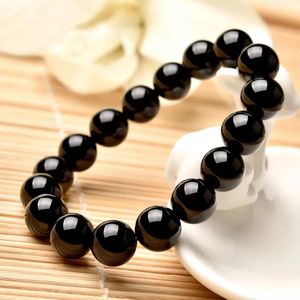 Bracelet d'obsidien naturel Gemme favorise la circulation du sang de sommeil Hommes en bonne santé couples Bracelets Bijoux Accessoires 240423