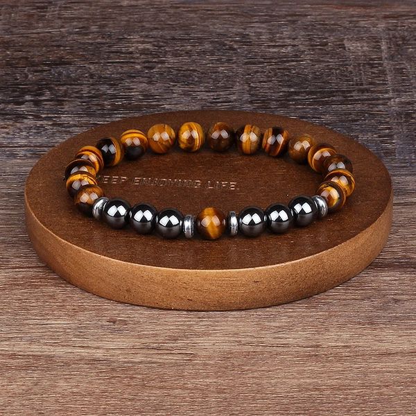 Natural Obsidian Hematite Tiger Eye Beads Bracelets Men For Magnetic Health Protection Femmes Soul Jewelry Gifts Pulsera Hombre 240423