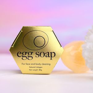 Savon aux œufs au collagène biologique naturel, vente en gros, savon blanchissant fait à la main, savon nettoyant au collagène, savon de bain pour le visage, 80g