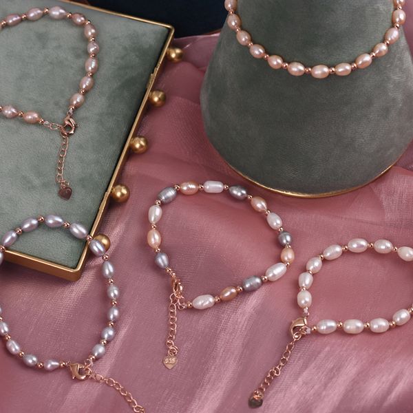 Bracelet en perles de perles naturelles Simple All-Match Accessoires d'eau douce Bijoux Cadeau en stock
