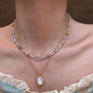 Collier de dopamine de couleur naturelle Abacus Stone Dopamine Collier de perle nature femme Collier de perle de perle 18 carats avec boîte Unisexe pour les cadeaux Lovers