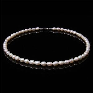 Colliers de perles naturelles blanc d'eau douce véritables perles naturelles colliers de perles collier élégant chaîne de mariage bijoux femmes cadeau