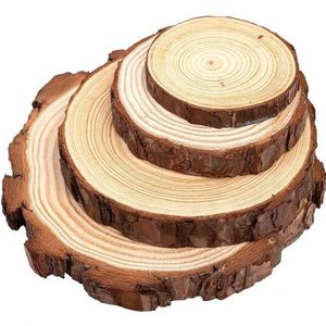 Pine Natural Round Cercles de tranches de bois inachevées avec des disques en rondins d'écorce d'arbre DIY Artisanat Rustique de mariage de la fête de mariage