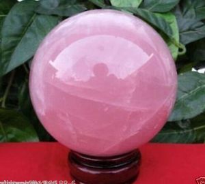 Sphère de boule de guérison en cristal magique de Quartz Rose naturel 60MM