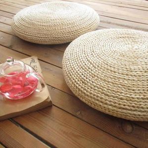 Natuurlijke pouf ronde handgemaakt weven Natural Straw Cushion Meditation Pillow Soft Floor Yoga stoel stoel Mat Tatami Window Pad8457706