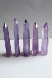 Crystals de violets naturels Point de tour en quartz Pino Obelisk baguette Crystal 5 cm 6cm 7cm1057779